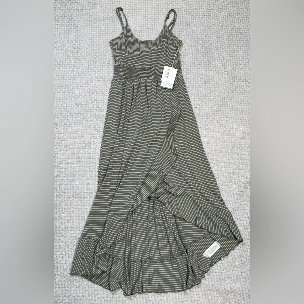 NWT’s Carve Designs Moss Bayside Striped Strappy Faux Wrap Dress, Size S/M - Picture 5 of 16